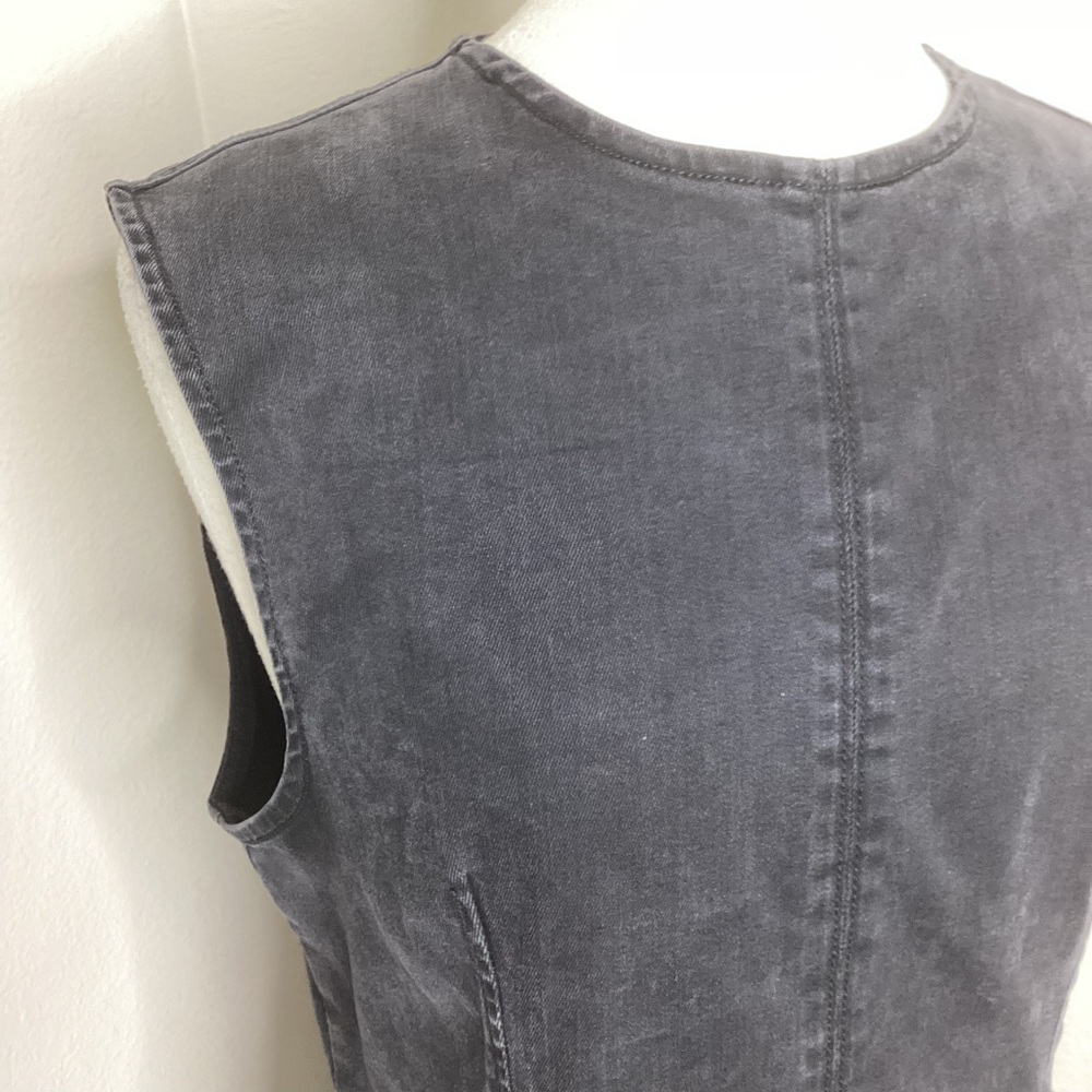 Reformation Kendi Denim Midi Dress Washed Black Sz 12 - Picture 7 of 10